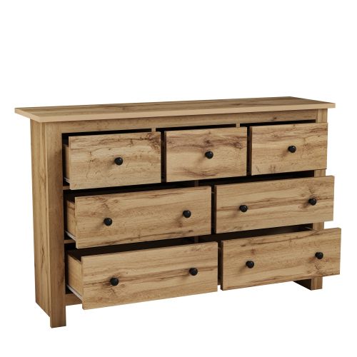 Commode à 7 Tiroirs-buffet à Plusieurs Tiroirs-meuble Bar à Café-original Couleur Bois