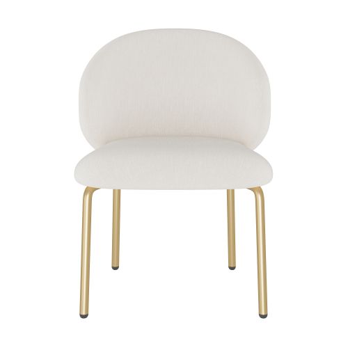 Chaises De Salle à Manger-fauteuils-chaise De Coiffeuse-pieds Dorés-en Chenille-beige