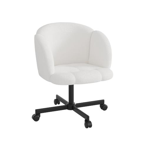 Chaise Pivotante à 360°-Chaise De Bureau-réglable En Hauteur (10 Cm)-en Teddy-Beige