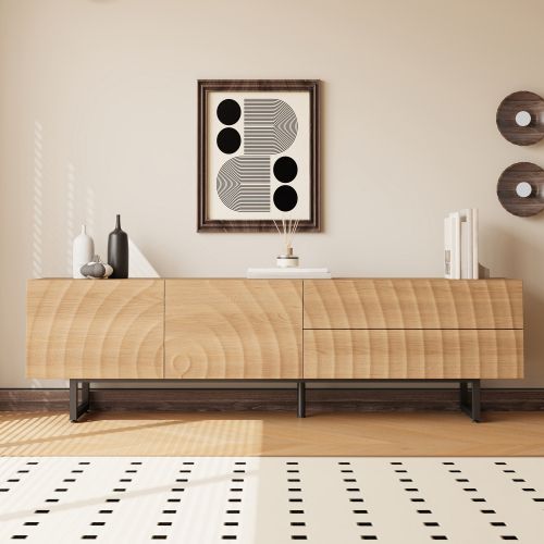 Meuble TV 180x38x51,5 Cm-meuble TV Bas-meuble De Salon-3d-textur-bois