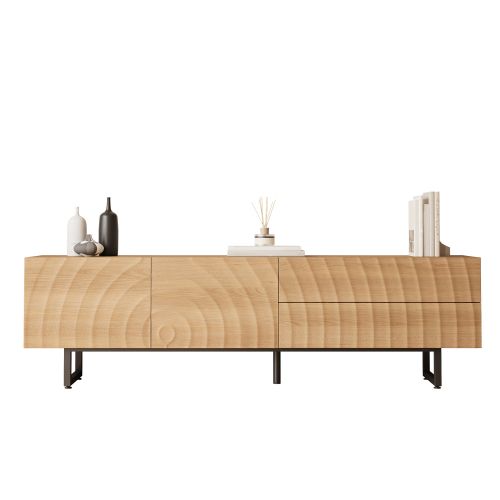 Meuble TV 180x38x51,5 Cm-meuble TV Bas-meuble De Salon-3d-textur-bois