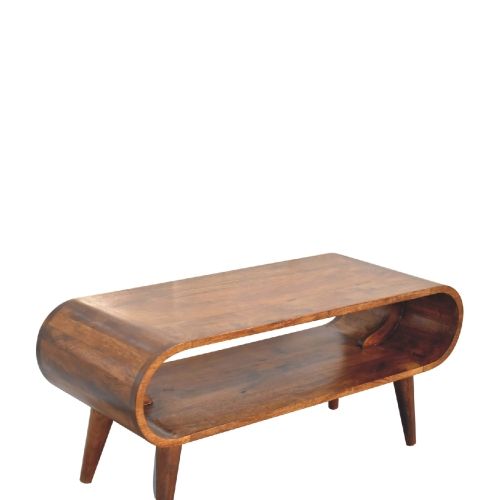 Table Basse 90x35x40 Cm-dotée D'une Fente Ouverte-en Bois Massif-marron Foncé