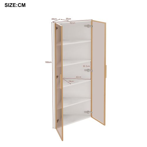 Vitrine LED-Angle Droit à 90°-Meuble de Rangement-Idéal petits espaces-En Verre-Blanc