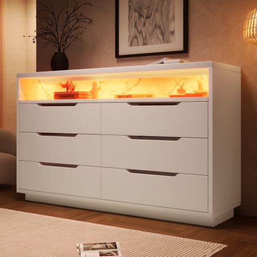 Commode Avec Éclairage LED-120 X 40 X 85 Cm-blanc