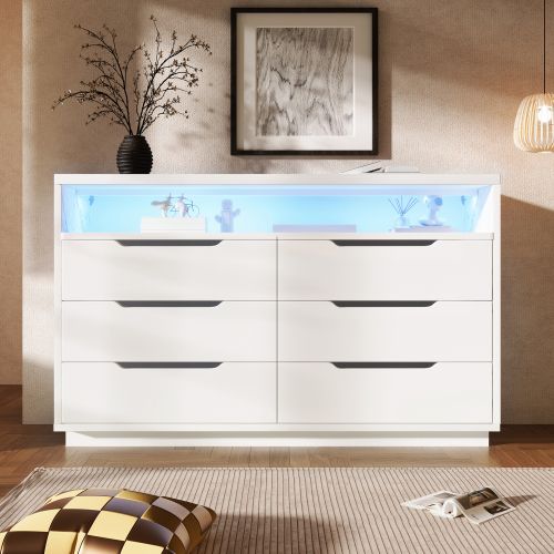 Commode Avec Éclairage LED-120 X 40 X 85 Cm-blanc