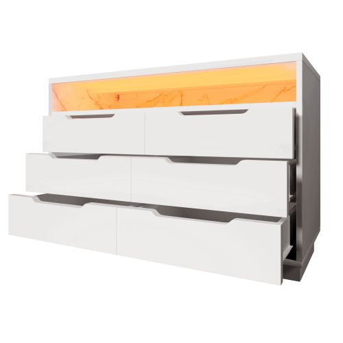 Commode Avec Éclairage LED-120 X 40 X 85 Cm-blanc