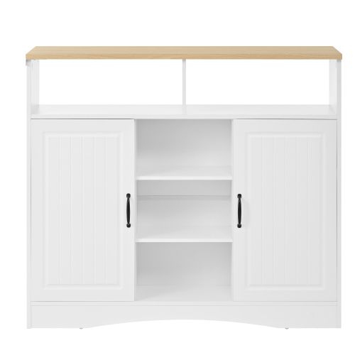 Îlot De Cuisine-coin Repas Extensible Avec Chaises-buffet Avec Grand Espace De Rangement-blanc