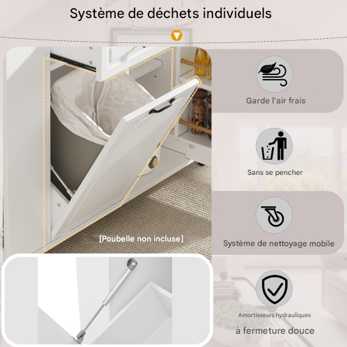 Îlot De Cuisine-table à Manger Extensible-serviettes, Desserte Mobile-idéal Pour La Cuisine-blanc