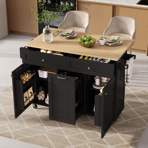 Îlot De Cuisine-espace Repas Extensible-idéal Pour La Cuisine Et La Salle à Manger-noir