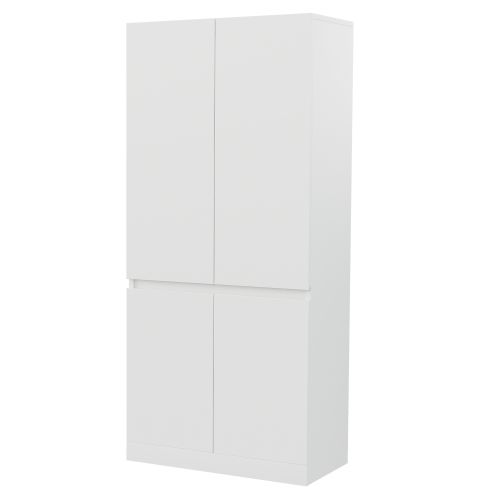 Armoire 70 × 40 × 170 Cm-modèle à Double Porte Avec Grands Compartiments De Rangement-blanc