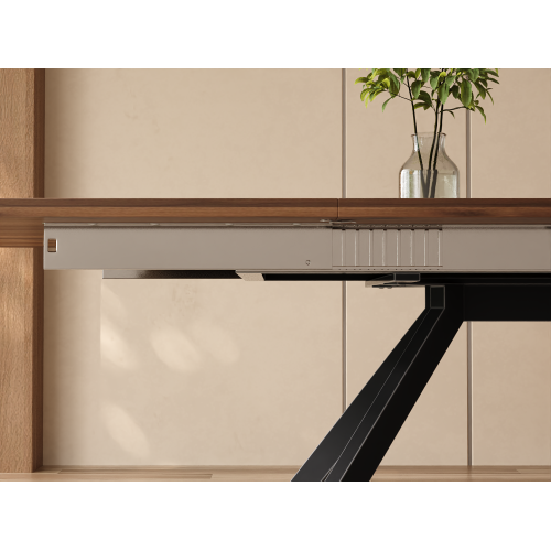 Table De Salle à Manger Extensible-idéale Pour 6 à 10 Personnes-pieds En Métal-noyer