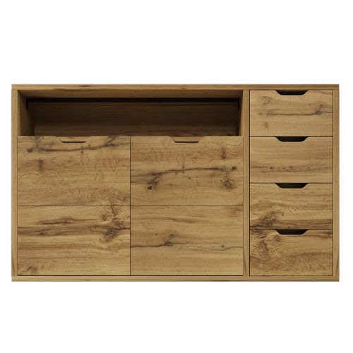 Buffet 150x40x90cm-meuble De Rangement-buffet Bas Étagères Réglables En Hauteur-naturel