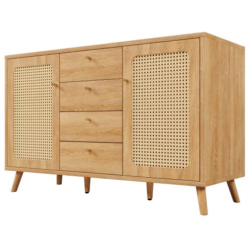 Buffet-système Anti-basculement Pour Une Sécurité Et Stabilité-meuble De Rangement-naturel