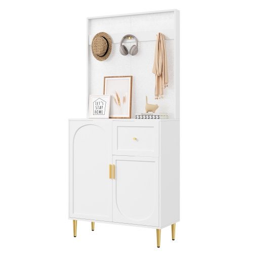 Ensemble Armoire-meuble D'entrée-étagèr-meuble à Chaussures-vestiaire-blanc