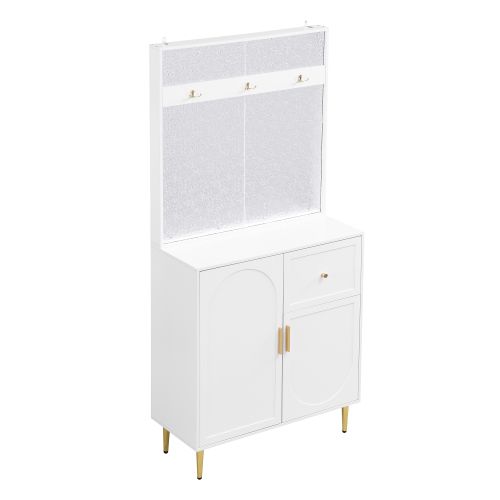 Ensemble Armoire-meuble D'entrée-étagèr-meuble à Chaussures-vestiaire-blanc