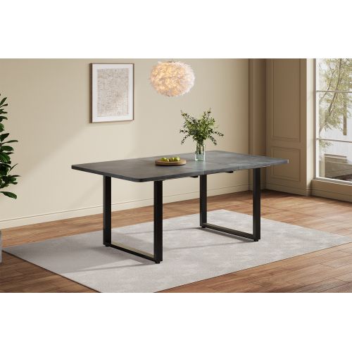 Table De Salle à Manger Extensible-idéale Pour 6 à 10 Personnes-pieds En Métal-Gris
