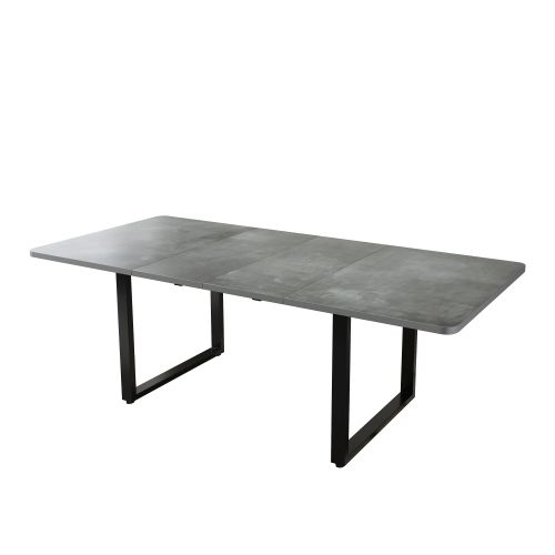 Table De Salle à Manger Extensible-idéale Pour 6 à 10 Personnes-pieds En Métal-Gris