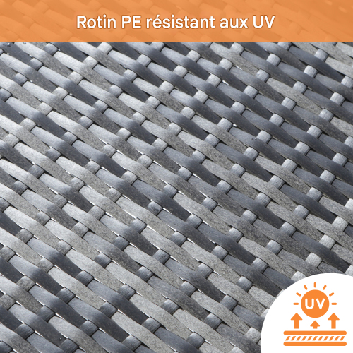 Ensemble Salon De Jardin-meubles De Jardin Pour 5 Personnes-housse En Tissu Amovible Et Lavable-gris