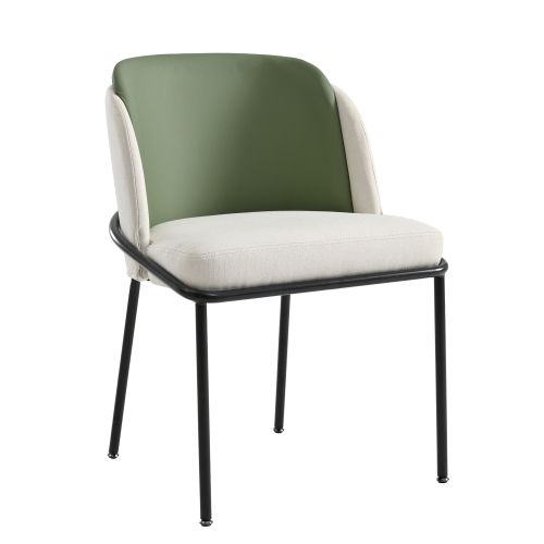 4 Chaise De Salle à Manger Modernes à Pieds Inclinés Et Réglables- En Pvc-charge 150 Kg-vert