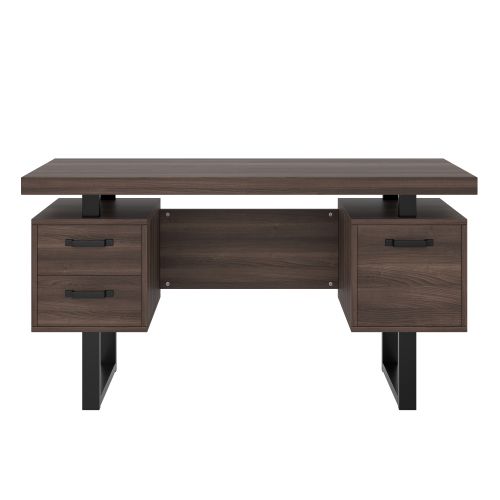 Bureau Simple 135 X 54 Cm-en Mdf-tiroir Silencieux-marron