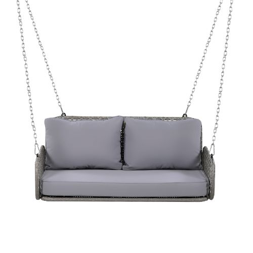 Suspension D'extérieur En Rotin Pe-320kg De Charge, Coussins 9cm-pour Jardin/terrasse-gris