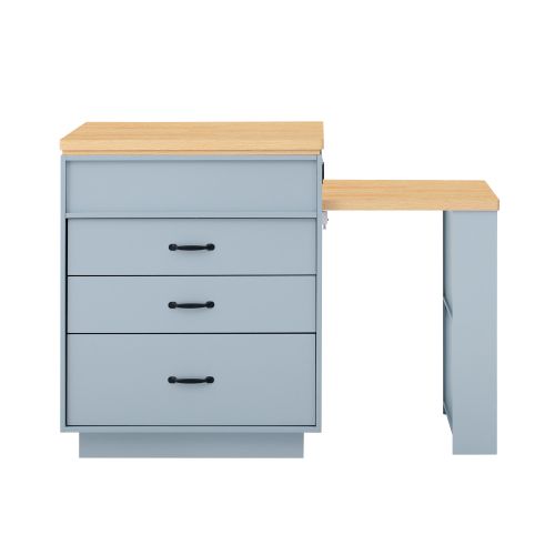 Îlot De Cuisine Avec Multiprises-table à Manger Extensible LED-bar-bleu