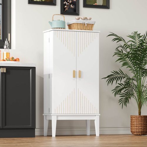 Meuble De Cuisine 120x59x30cm -armoire à 2 Portes-buffet De Cuisine-Blanc