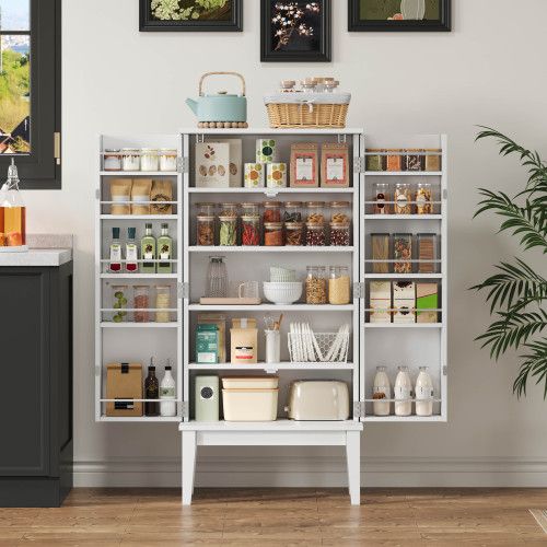 Meuble De Cuisine 120x59x30cm -armoire à 2 Portes-buffet De Cuisine-Blanc