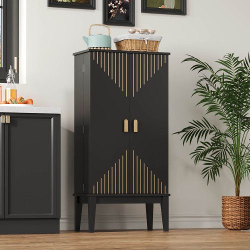 Meuble De Cuisine 120x59x30cm -armoire à 2 Portes-buffet De Cuisine-noir