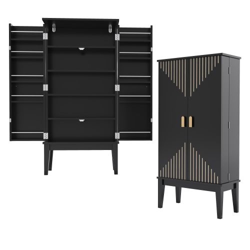 Meuble De Cuisine 120x59x30cm -armoire à 2 Portes-buffet De Cuisine-noir