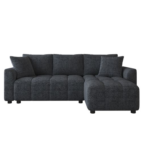 Canapé Angle Fixe 3 Places En Forme De L Gris