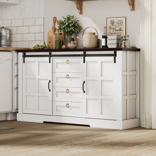 Buffet De 150 X 40 X 85 Cm-meuble De Cuisine Avec Étagères Réglables-en Bois-noir