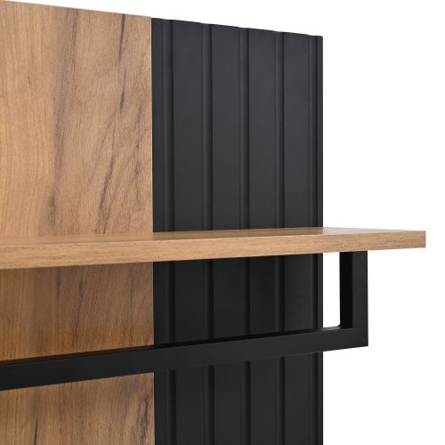 Banc à Chaussures-meuble D'entrée-meuble à Chaussures-assise Confortable-noir Et Naturel