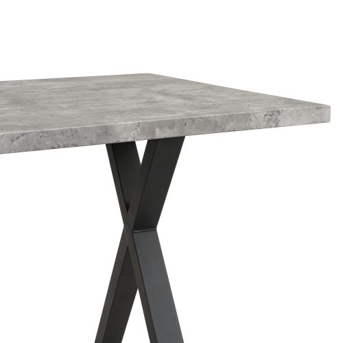 Table à Manger Rectangulaire-table à Pieds Croisés-en Fer Forgé-130kg De Charge-gris Et Noir