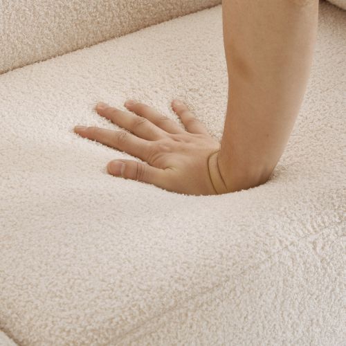 Canapé Deux Places-canapé-lit-avec Dossier Réglable-pieds En Métal Doré-beige