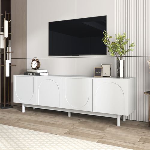 Meuble TV L.175cm Avec 4 Portes Blanc