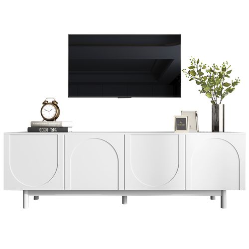 Meuble TV L.175cm Avec 4 Portes Blanc