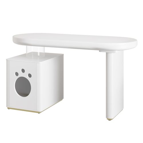 Bureau Droit Avec 1 Porte Blanc