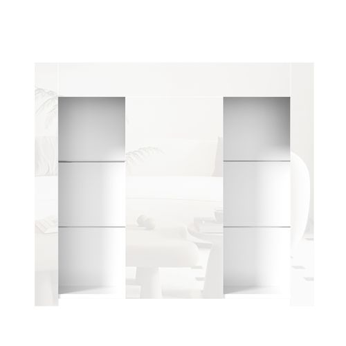 Buffet Avec 2 Cloisons Vitrées Et 1 Porte Blanc