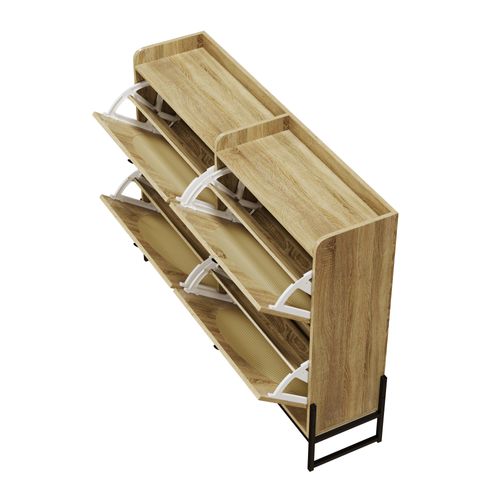 Meuble à Chaussures Avec 4 Tiroirs En Bois