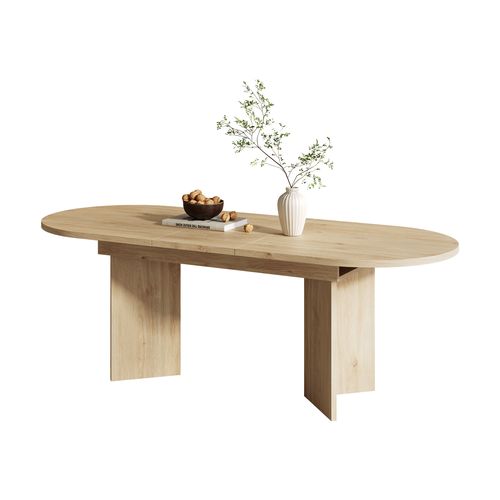 Table à Manger Extensible 120/160 X 80cm Imitation Chêne