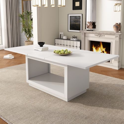 Table à Manger Extensible 140/180 X 70cm Blanc