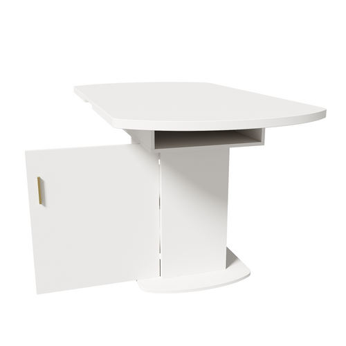 Table à Manger Extensible 110/130 X 70cm Avec 1 Porte Blanc