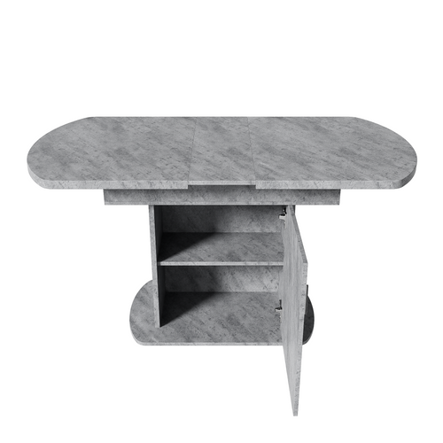 Table à Manger Extensible 110/130 X 70cm Avec 1 Porte Gris