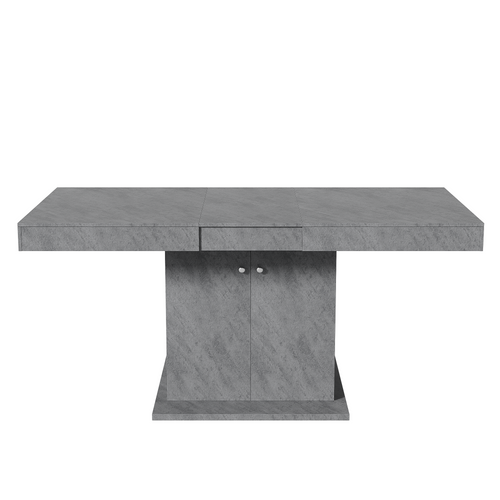 Table à Manger Extensible 140/180 X 80cm Avec 2 Portes Gris
