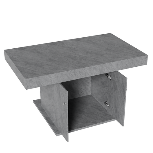 Table à Manger Extensible 140/180 X 80cm Avec 2 Portes Gris