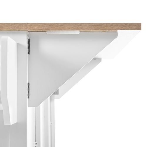 Ilot Central Cuisine Comptoir Avec 3 Tiroirs Et 2 Portes Blanc