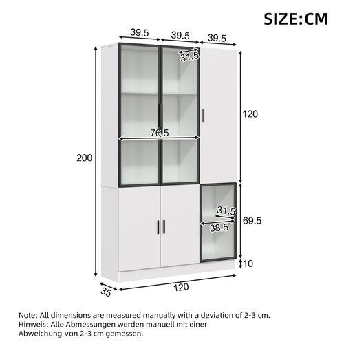 Vitrine Avec 6 Portes Et LED Blanc
