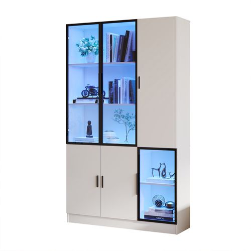 Vitrine Avec 6 Portes Et LED Blanc