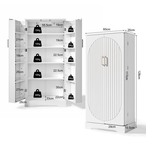 Buffet De Cuisine Avec LED Et 2 Portes Blanc